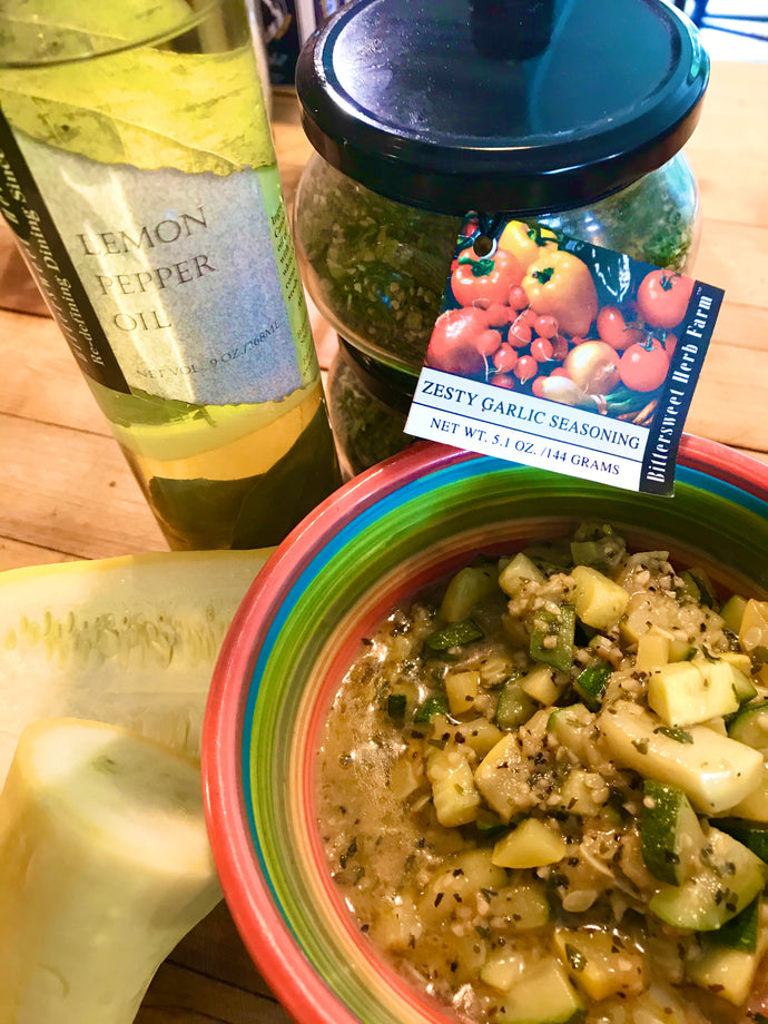 Zesty Garlic Summer Squash with Lemon Pepper Oil