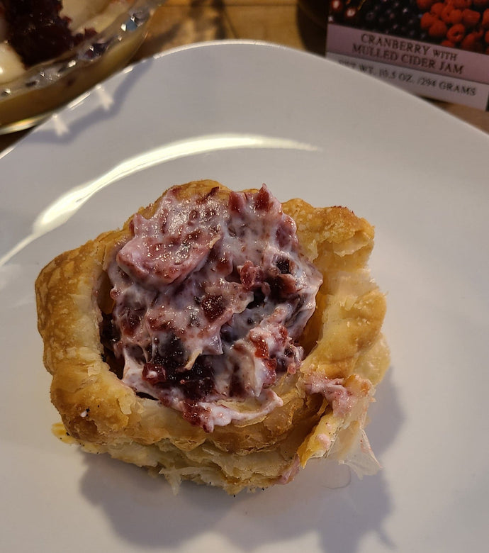 Puff Pastry with Cream Cheese and Cranberry with Mulled Cider Jam