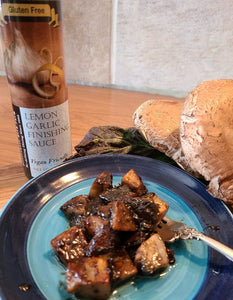 Portobello mushrooms sautéed with Lemon Garlic Finishing Sauce